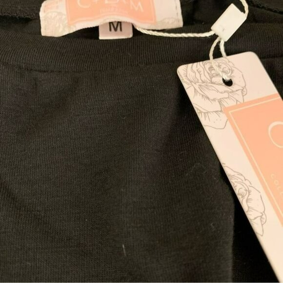 C+D+M womens size medium black long sleeve jumpsuit with cinch front tie - Picture 7 of 9